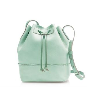 JCrew mint green downing bucket bag